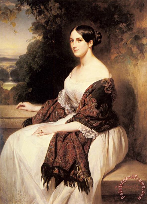 Portrait of Madame Ackerman, The Wife of The Chief Finance Minister of King Louis Philippe painting - Franz Xavier Winterhalter Portrait of Madame Ackerman, The Wife of The Chief Finance Minister of King Louis Philippe Art Print