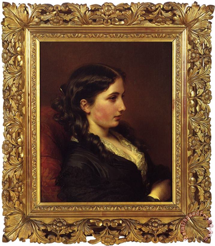 Study of a Girl in Profile painting - Franz Xavier Winterhalter Study of a Girl in Profile Art Print