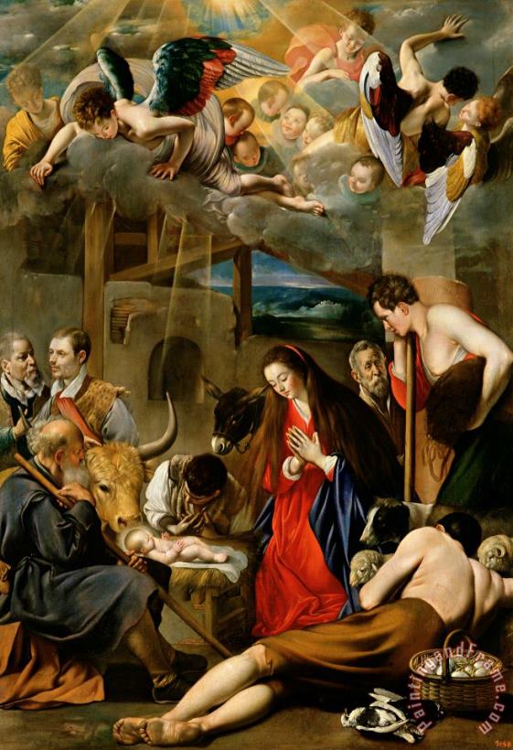 Fray Juan Batista Maino or Mayno The Adoration of the Shepherds Art Painting