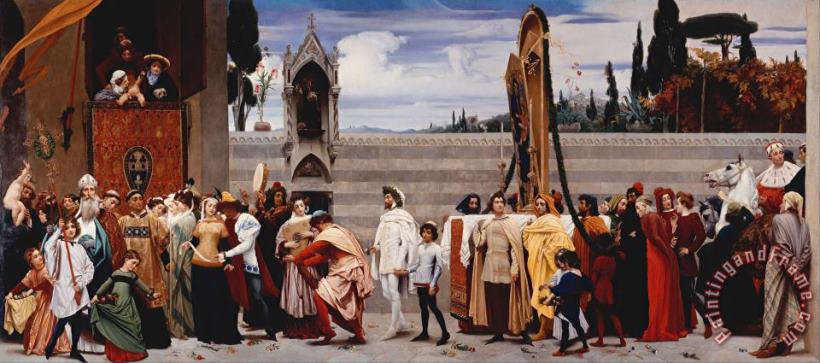 Frederic Leighton Cimabue's Madonna Carried in Procession 2 Art Painting