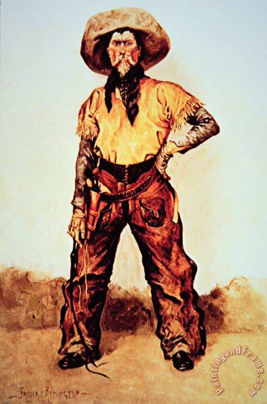 Frederic Remington Texas Cowboy Art Painting