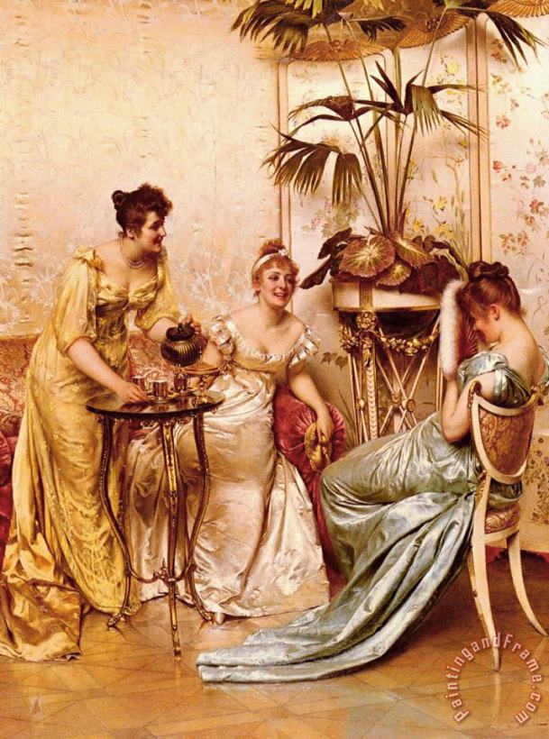 The Tea Party painting - Frederic Soulacroix The Tea Party Art Print