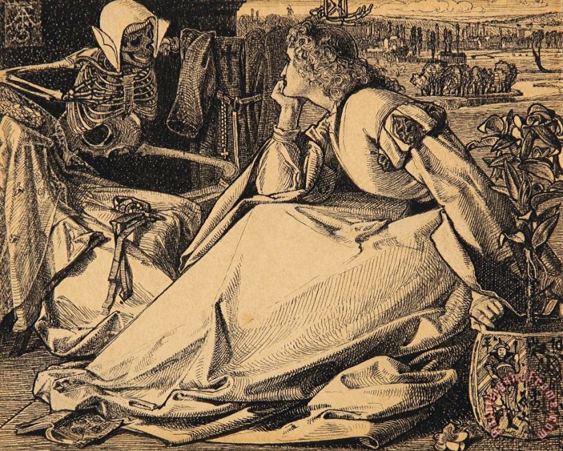 Until Her Death painting - Frederick A. Sandys Until Her Death Art Print