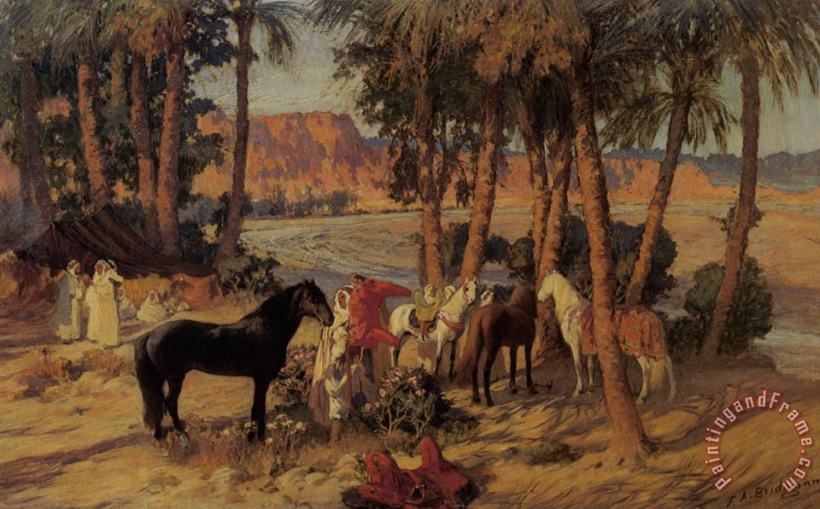 Frederick Arthur Bridgman An Arab Encampment Art Painting