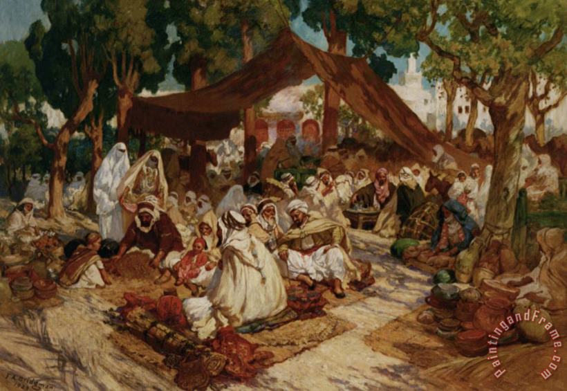 North African Market painting - Frederick Arthur Bridgman North African Market Art Print