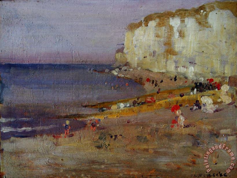 Frederick Carl Frieseke On The Beach at Dieppe Art Painting