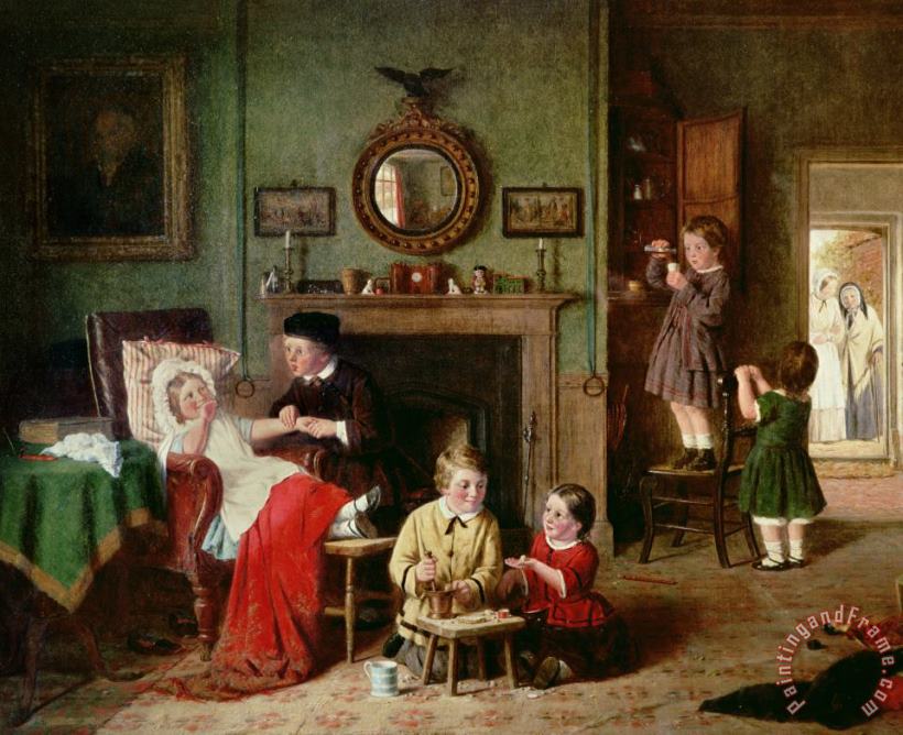 Frederick Daniel Hardy Playing at Doctors Art Painting