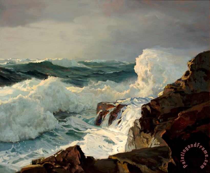 Breaking Surf, N.d. painting - Frederick Judd Waugh Breaking Surf, N.d. Art Print