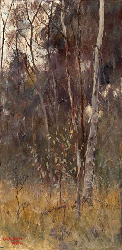 At The Falling of The Year painting - Frederick Mccubbin At The Falling of The Year Art Print