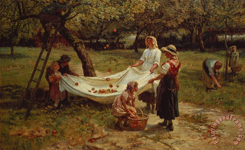 The Apple Gatherers painting - Frederick Morgan The Apple Gatherers Art Print