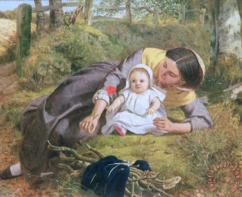 Frederick Richard Pickersgil Mother and Child with a poppy Art Print