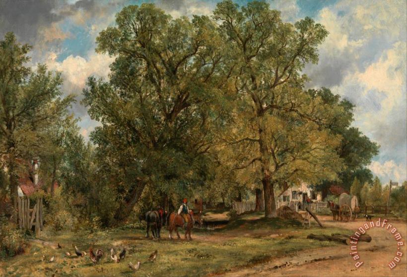 Frederick W. Watts Landscape with Cottages Art Painting