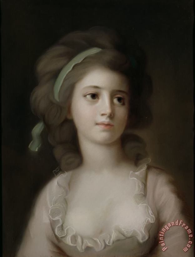 French School Portrait of a Young Lady Art Painting
