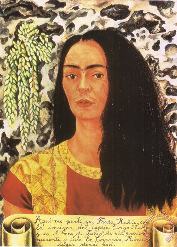Frida Kahlo Self Portrait with Loose Hair 1947 Art Print