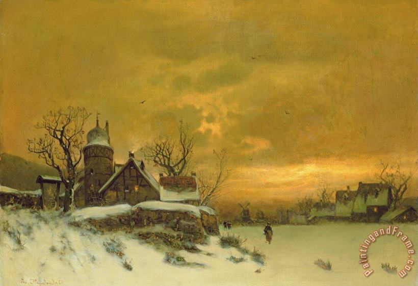 Friedrich Nicolai Joseph Heydendahl Winter Landscape Art Painting