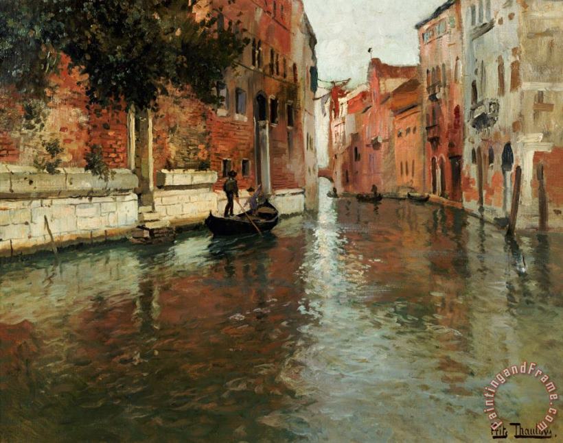 A Venetian Backwater painting - Fritz Thaulow A Venetian Backwater Art Print