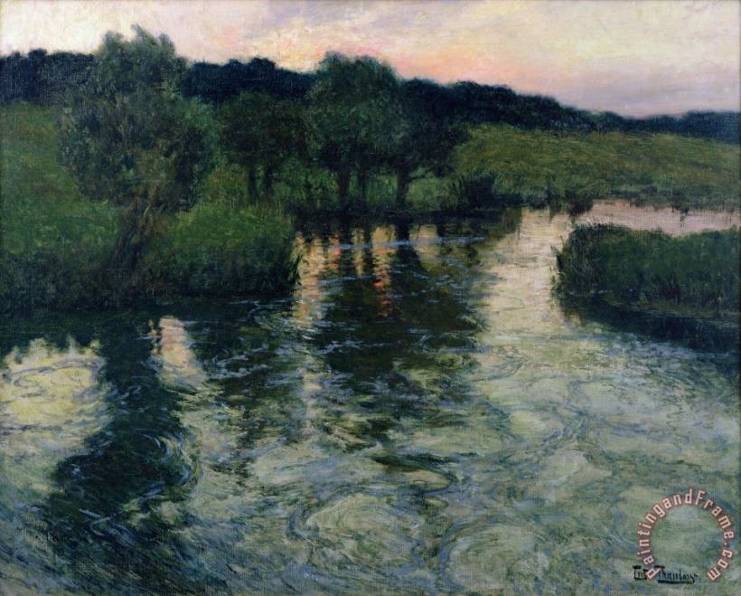 Landscape with a River painting - Fritz Thaulow Landscape with a River Art Print