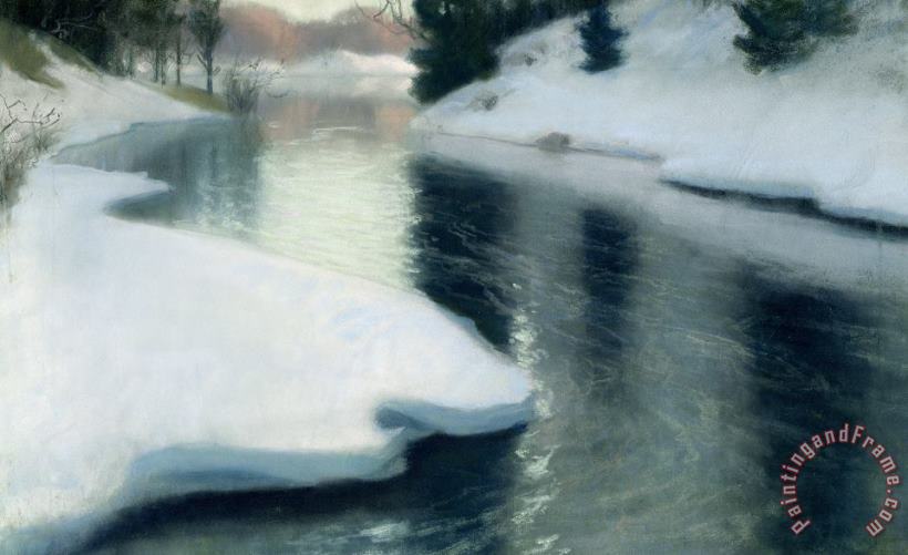 Fritz Thaulow Spring Thaw Art Painting