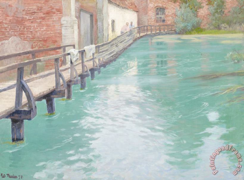 Fritz Thaulow The Mills At Montreuil Sur Mer Normandy Art Painting