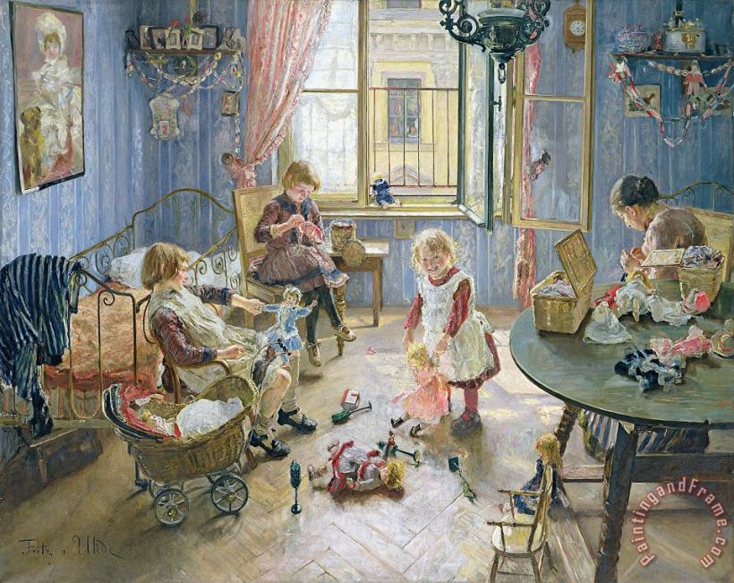 Fritz von Uhde The Nursery Art Painting