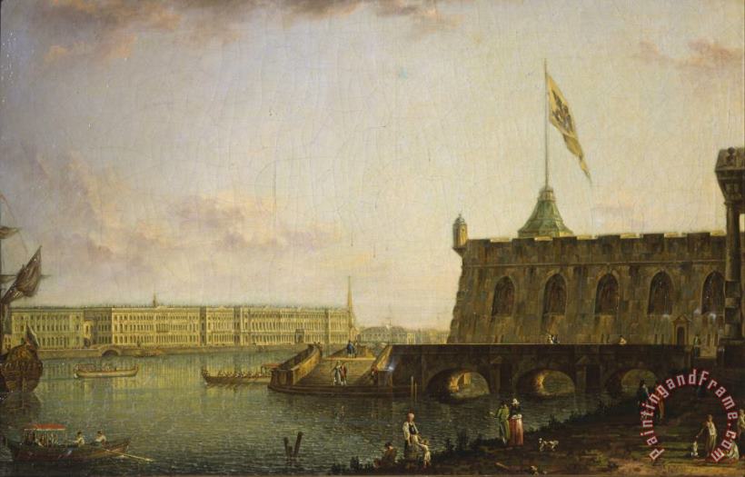 Fyodor Alexeyev View of The Peter And Paul Fortress And Palace Embankment Art Painting