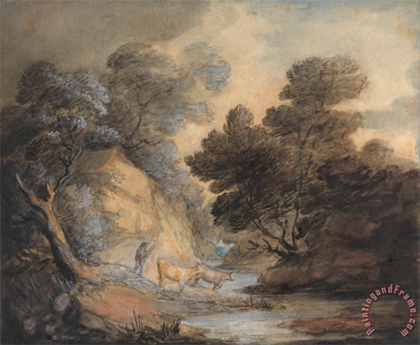 Gainsborough, Thomas Cattle Watering by a Stream Art Print