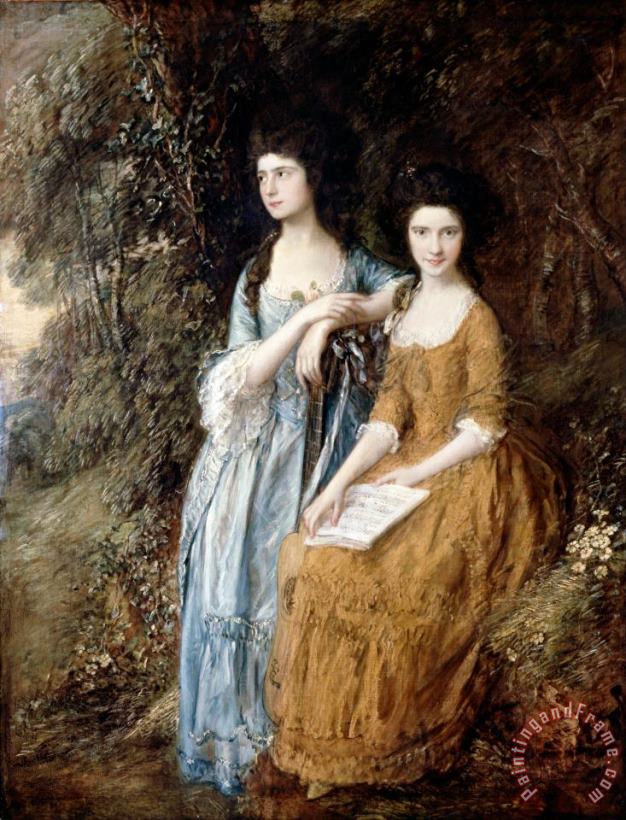Gainsborough, Thomas Elizabeth And Mary Linley Art Painting