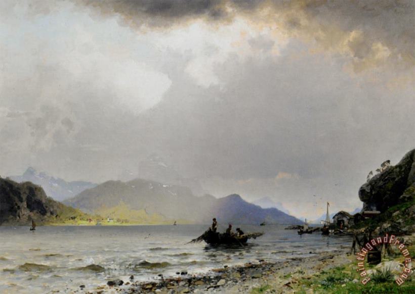 Return of The Fishing Fleet painting - Georg Anton Rasmussen Return of The Fishing Fleet Art Print