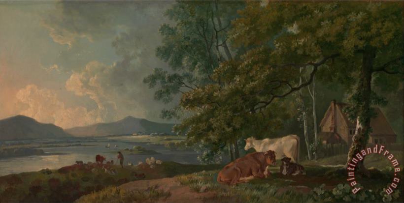 George Barret Morning Landscape with Cattle Art Painting