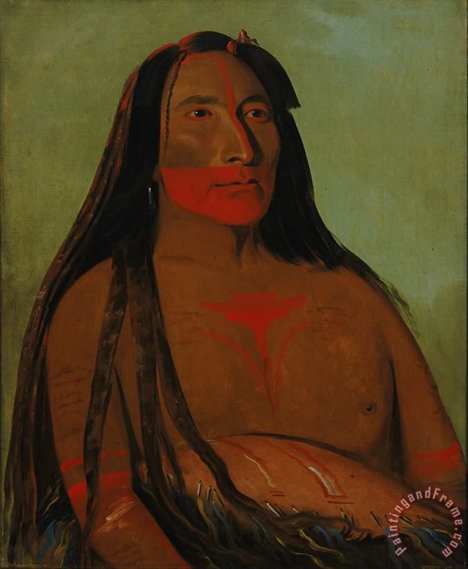 George Catlin Mah to Toh Pa, Four Bears, Second Chief in Mourning Art Print