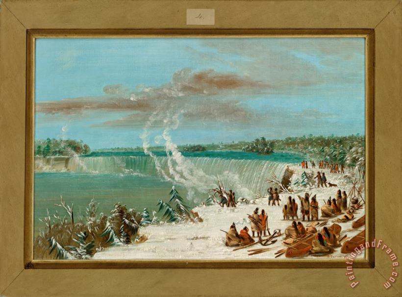 George Catlin Portage Around The Falls Of Niagara At Table Rock Art Painting
