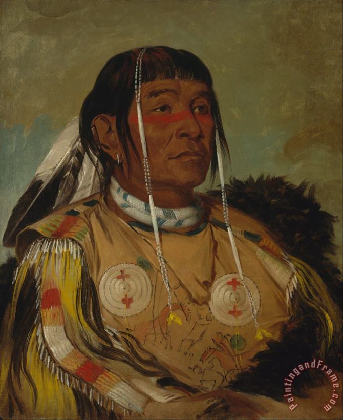 George Catlin Sha Co Pay, The Six, Chief of The Plains Ojibwa Art Painting