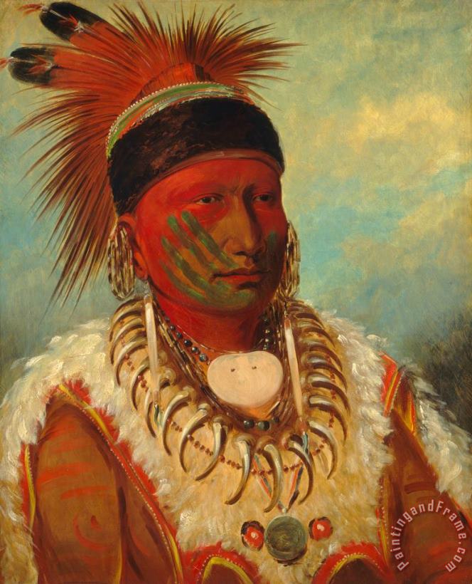The White Cloud Head Chief Of The Iowas painting - George Catlin The White Cloud Head Chief Of The Iowas Art Print