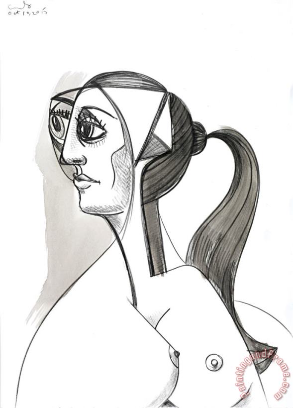 George Condo Female Profile, 2015 Art Painting