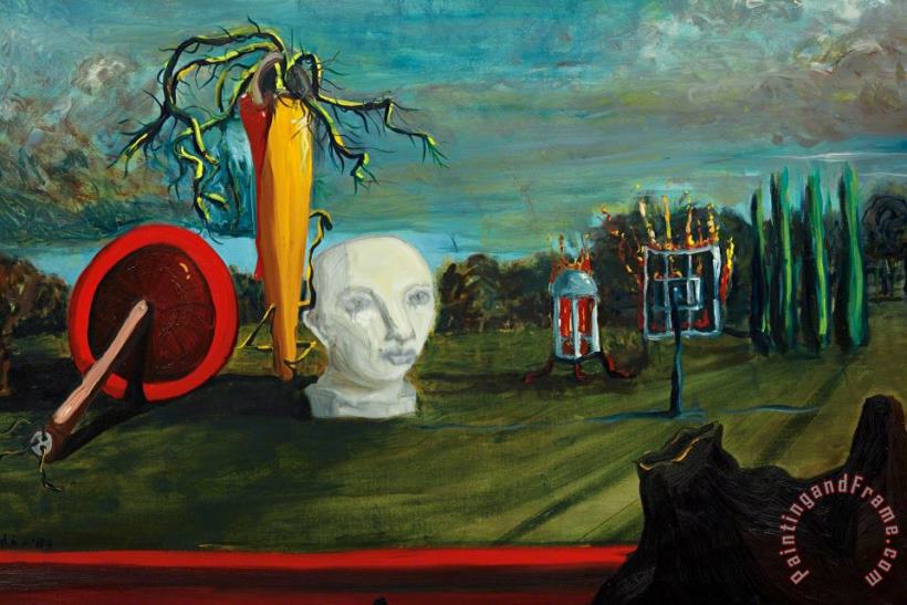 George Condo Surrealist Landscape, 1983 Art Painting