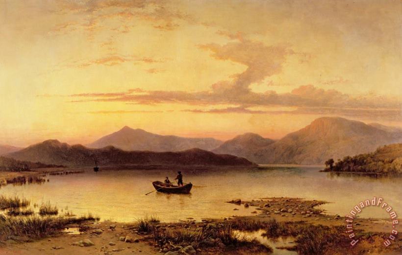 Loch Etive from Bonawe in the Evening painting - George Edwards Hering Loch Etive from Bonawe in the Evening Art Print