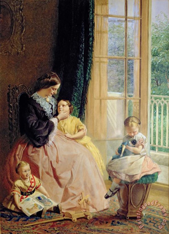 Mrs Hicks Mary Rosa And Elgar painting - George Elgar Hicks Mrs Hicks Mary Rosa And Elgar Art Print
