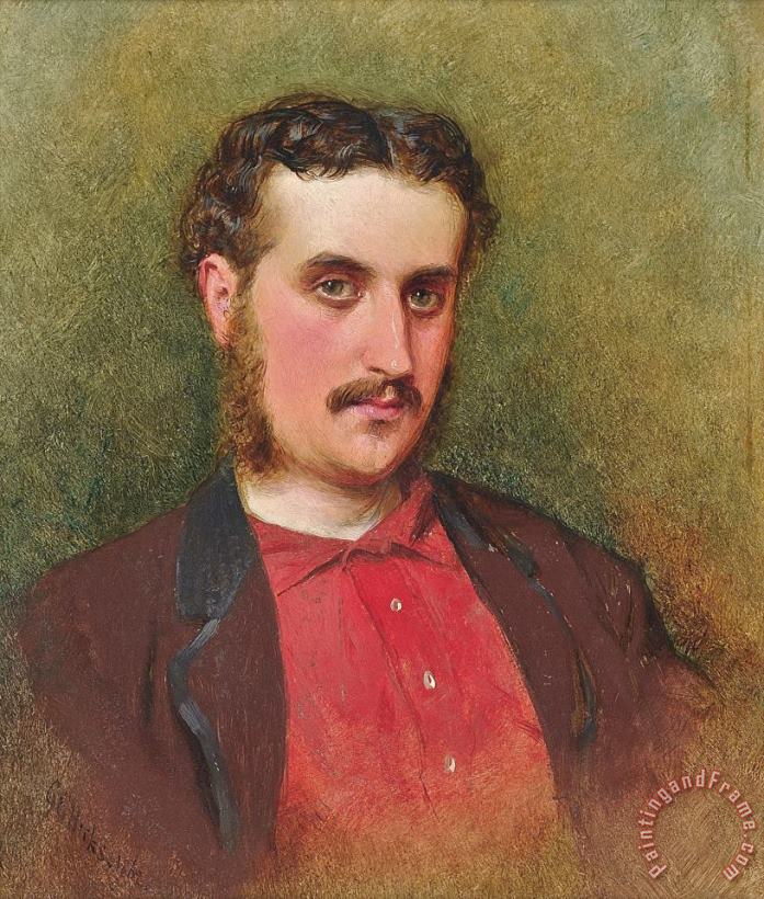 George Elgar Hicks Self Portrait Art Painting