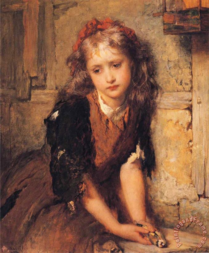 The Dead Goldfinch painting - George Elgar Hicks The Dead Goldfinch Art Print