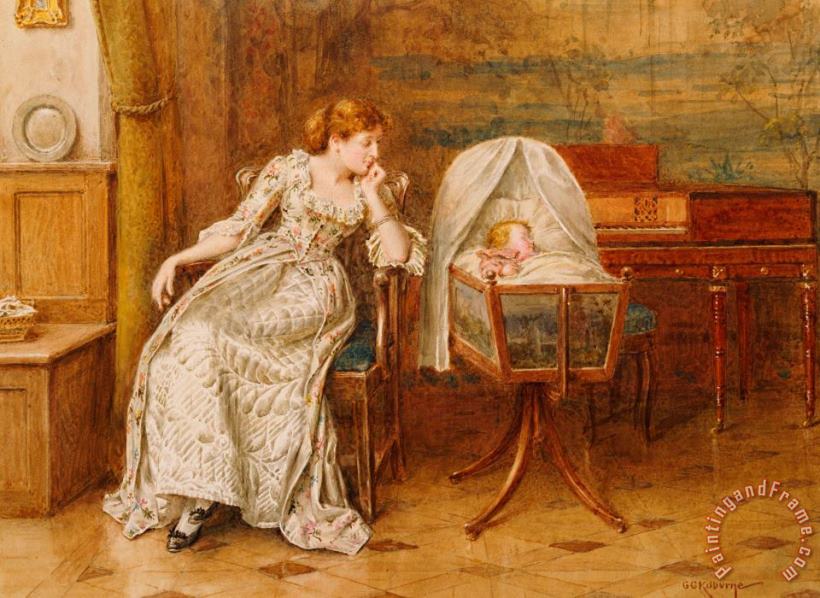 An Interior With A Mother And Child painting - George Goodwin Kilburne An Interior With A Mother And Child Art Print