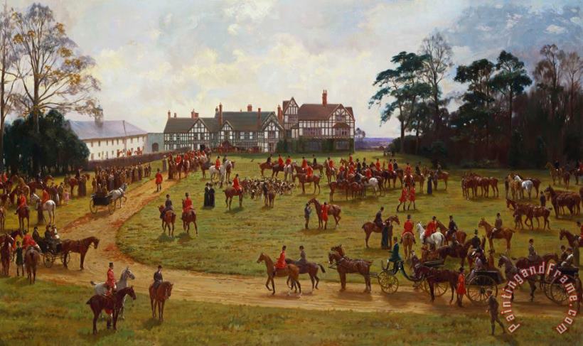 George Goodwin Kilburne The Cheshire Hunt The Meet At Calveley Hall Art Painting
