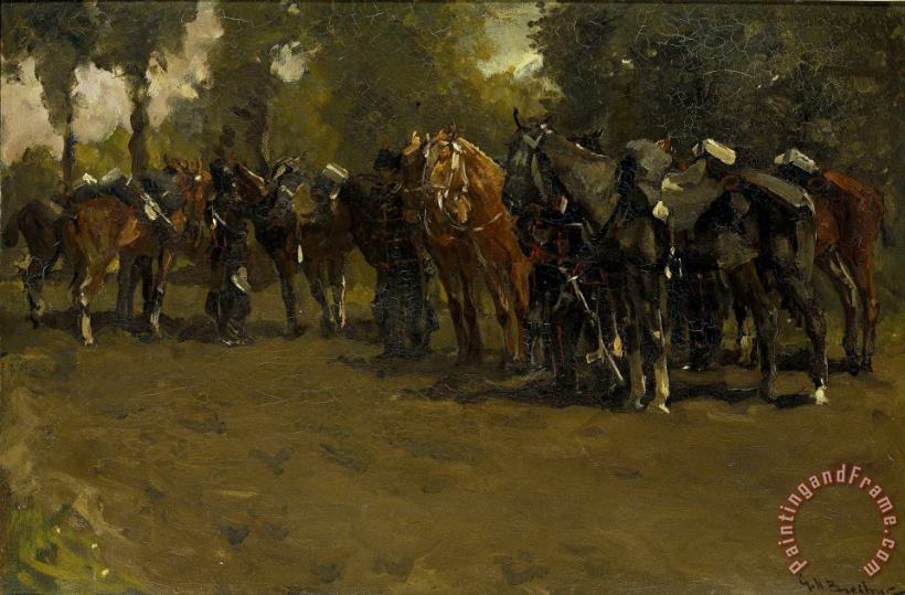 George Hendrik Breitner Cavalry at Repose Art Painting
