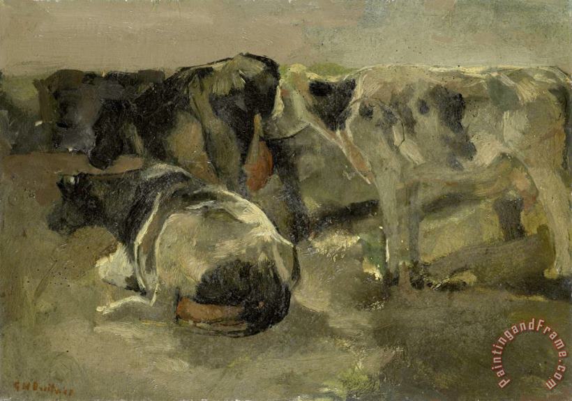 Four Cows painting - George Hendrik Breitner Four Cows Art Print