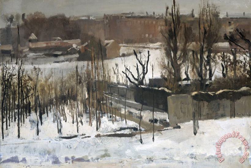View of The Oosterpark, Amsterdam, in The Snow painting - George Hendrik Breitner View of The Oosterpark, Amsterdam, in The Snow Art Print