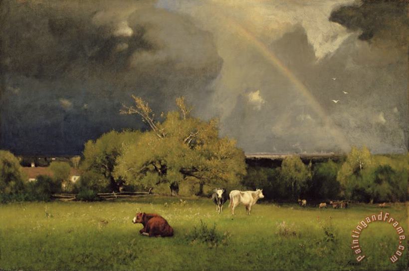 George Inness Senior The Rainbow Art Painting