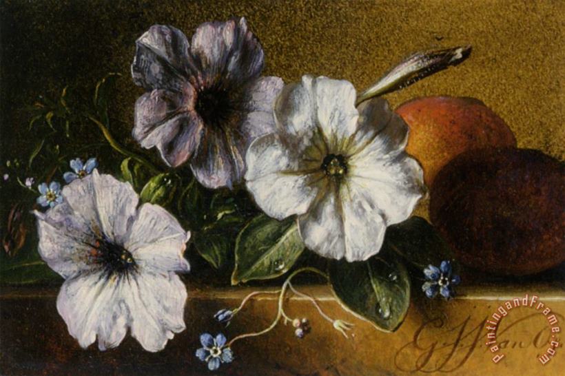 A Still Life with Flowers And Fruit painting - George Jacobus Johannes Van Os A Still Life with Flowers And Fruit Art Print