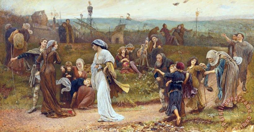 George John Pinwell Gilbert A Beckets Troth The Saracen Maiden Entering London At Sundow Art Painting
