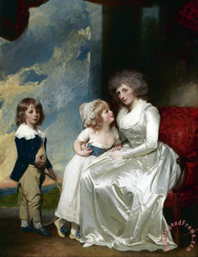 Henrietta, Countess of Warwick, And Her Children painting - George Romney Henrietta, Countess of Warwick, And Her Children Art Print