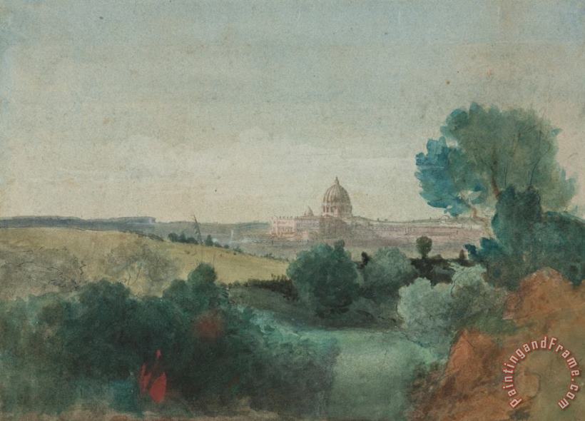 Saint Peter's seen from the Campagna painting - George Snr Inness Saint Peter's seen from the Campagna Art Print