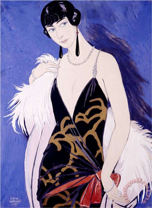 Georges Barbier Beauty in Blue Art Painting